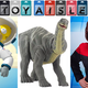 Super7's Deep Space Homer Simpson, Mattel's Jurassic World Apatosaurus, and EXO-6's Captain Janeway.